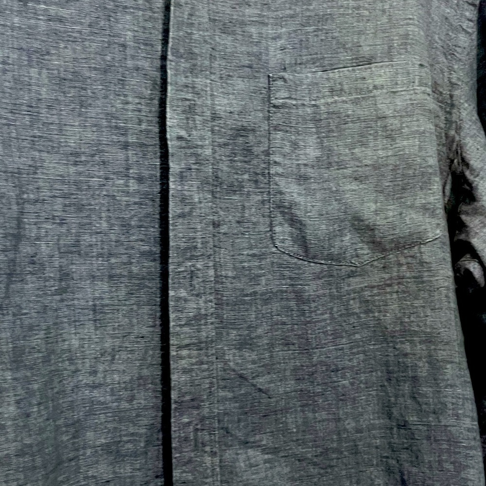 Banana Republic Shirt Men Large 100% Linen Button Down Blue Camden Fit Nautical - Picture 4 of 4